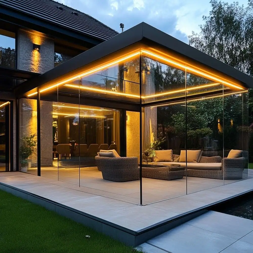 Pergola mit LED-Beleuchtung